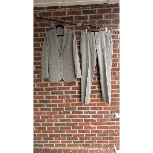 J.Crew Somelos Ludlow Slim Cotton Unstructured Men’s Suit -Grey-Size 40L (33x34)